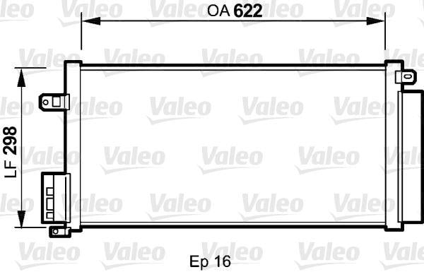 KLIMA RADYATORU OPEL CORSA D-COMBO 06> FIAT GRANDE PUNTO-BRAVO II-LINEA 1.3-1.7 CDTI-MTJ 1.6T 625x295x16