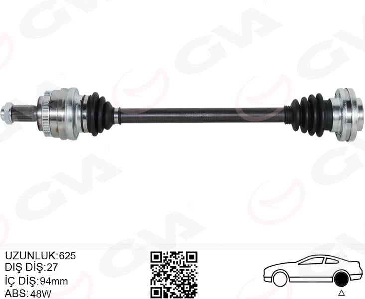 KOMPLE AKS ARKA SOL BMW E46 E36 ARKA SAG SOL 625MM
