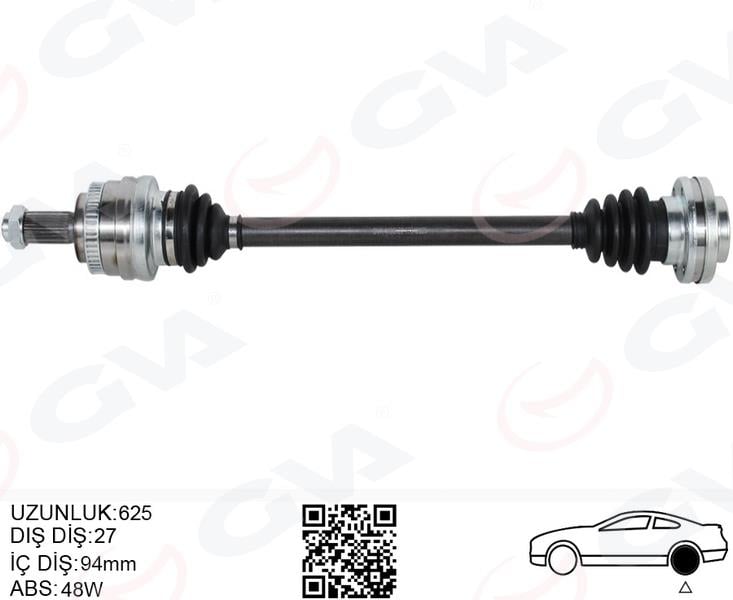 KOMPLE AKS ARKA SOL BMW E46 E36 ARKA SAG SOL 625MM