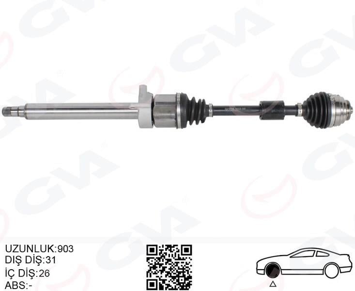 KOMPLE AKS ON SAG BMW F45 F48 MINI COUNTRYMAN F60 MINI CLUBMAN F54 903MM 31608626886