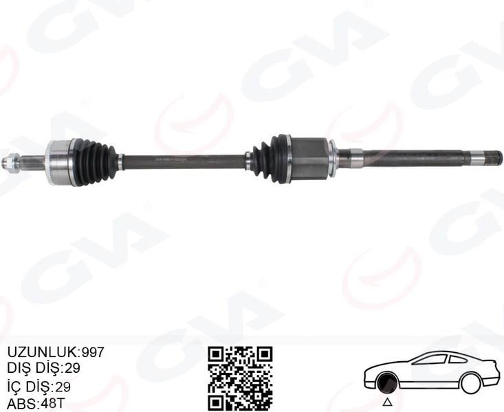 KOMPLE AKS ÖN SAĞ DISCOVERY 3 L319 DISCOVERY 4 L319 R.R SPORT I L320 997MM