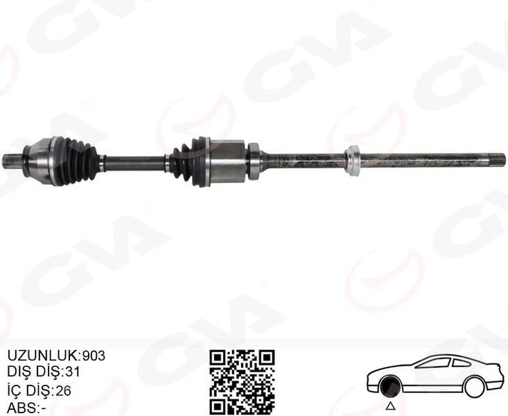 KOMPLE AKS ÖN SAĞ FREELANDER 2 L359 2.2 TD4 06>14 UZUNLUK 1.002MM DİŞ 40 DİFERANSİYEL DİŞ 28