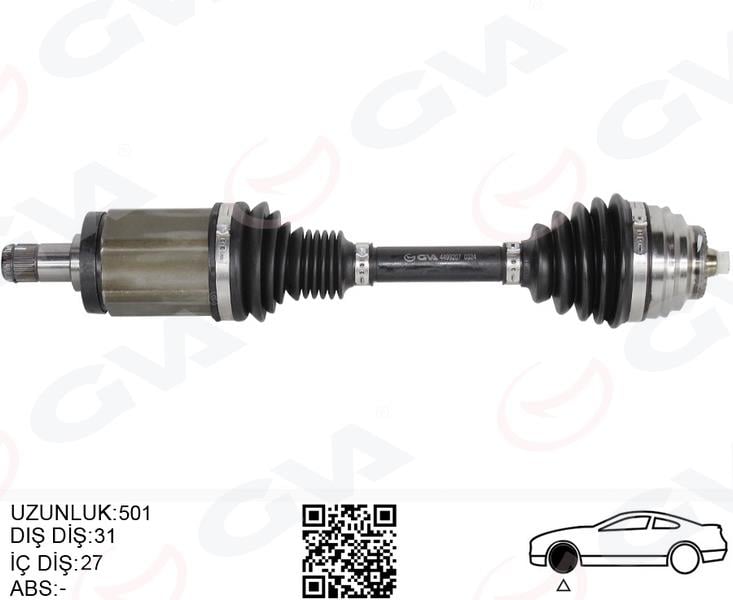 KOMPLE AKS ÖN SOL BMW X1 E84 09>15 501MM