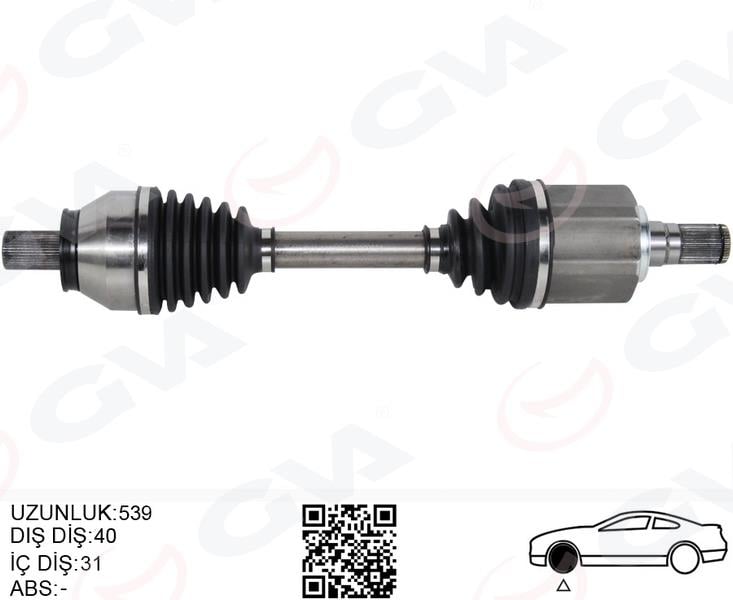 KOMPLE AKS ÖN SOL FREELANDER 2 L359 2.2 TD4 06>14 539MM DİŞ 40 DİFERANSİYEL DİŞ 31