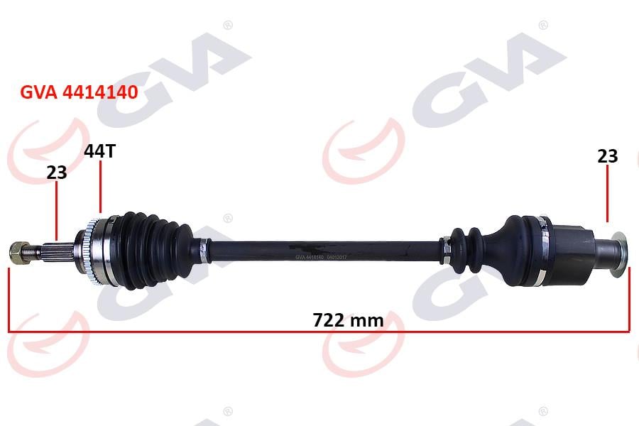KOMPLE AKS SAĞ CLIO 2-KANGOO 2 1.5 DCI 02> ABS Lİ 724mm 44DİŞ Kalın Freze
