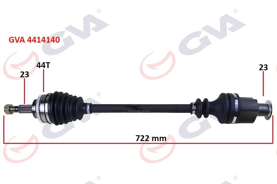 KOMPLE AKS SAĞ CLIO 2-KANGOO 2 1.5 DCI 02> ABS Lİ 724mm 44DİŞ Kalın Freze