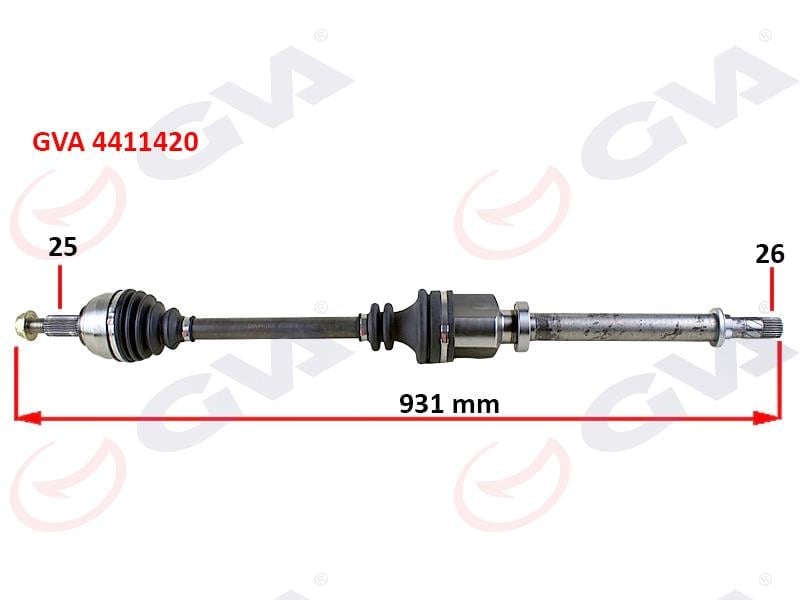 KOMPLE AKS SAĞ MEGANE 3-FLUENCE 1.5 DCİ 6 VİTES 09 > 931mm