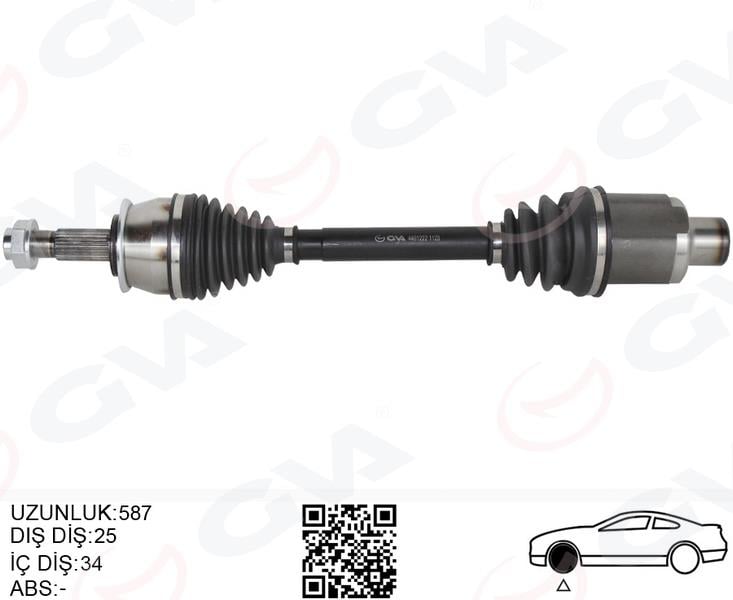 KOMPLE AKS SAĞ OPEL MOKKA 12>1.4 NET 1.6 CDTI DTN-DTU-DTH CHEVROLET TRAX 1.4-1.6 12> MANUEL VİTES DIŞ 24 DİŞ - İÇ 34 DİŞ