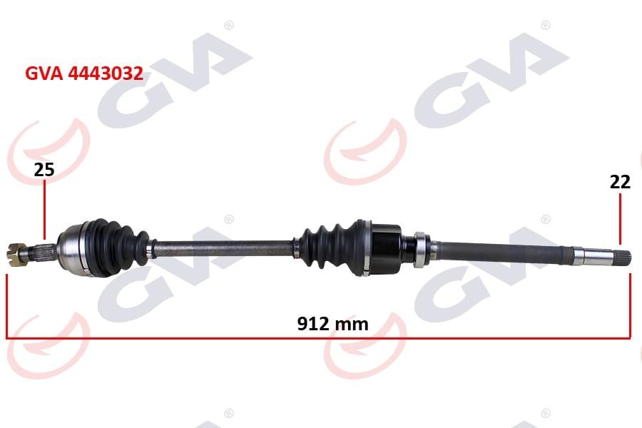 KOMPLE AKS SAĞ PEUGEOT P307 00>07 CITROEN C4 04>11 1.4-1.6 MANUEL ŞANZIMAN 912x25x22