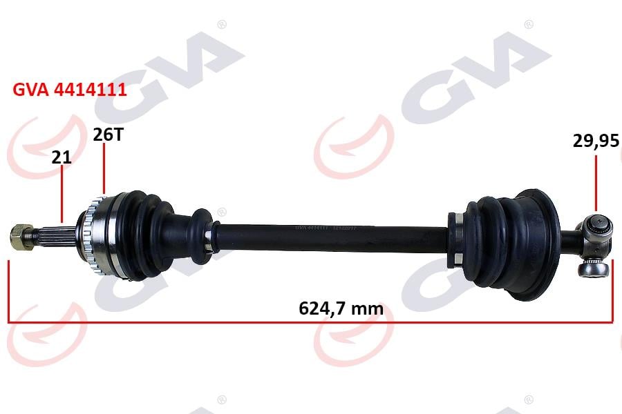 KOMPLE AKS SOL CLIO II 1.4i 16V 98-05 ABS Lİ 26DİŞ 625mm