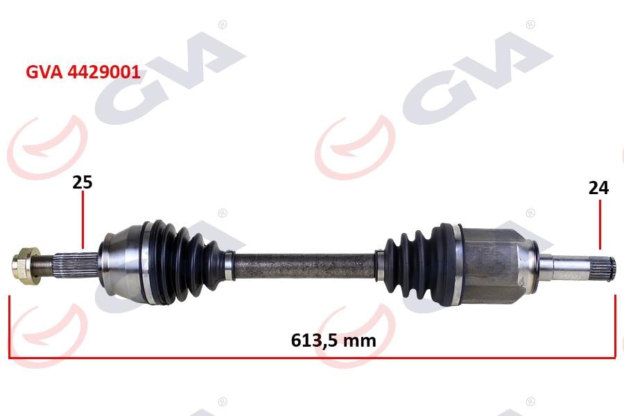 KOMPLE AKS SOL DOBLO 1.9 JTD 01> DOBLO-ALBEA 1.3 MTJ 05> 613.5mm