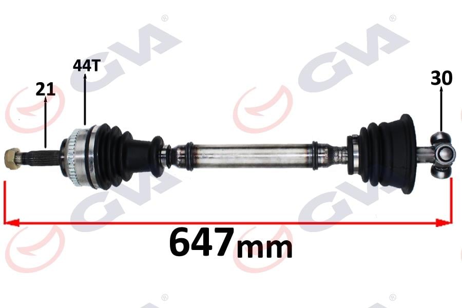 KOMPLE AKS SOL MEGANE I 1.4/1.6 96-03 ABS Lİ 44DİŞ 647mm