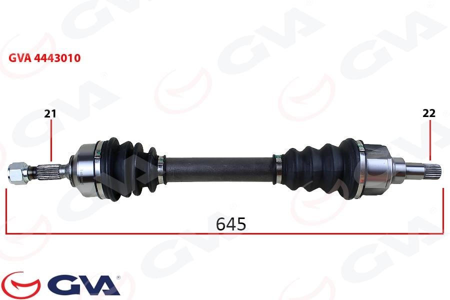 KOMPLE AKS SOL PEUGEOT 206 1.4-1.6 TU5 98-06 645mm