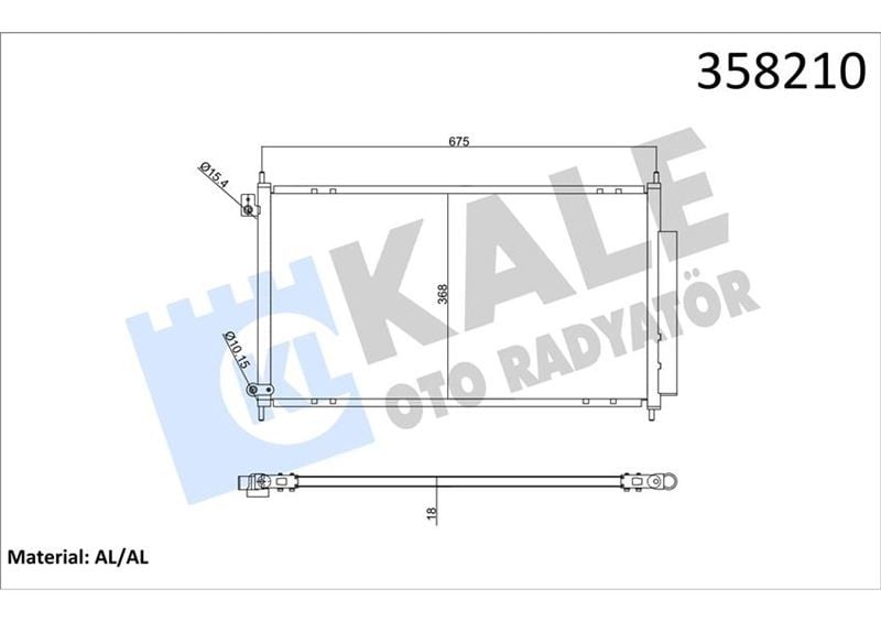 KONDENSER HONDA ACCORD VII 2.0I 2.4I 16V 03> AT-MT KURUTUCU İLE BRAZING AL-AL 675X368X18 KLİMA R ADYATÖRÜ