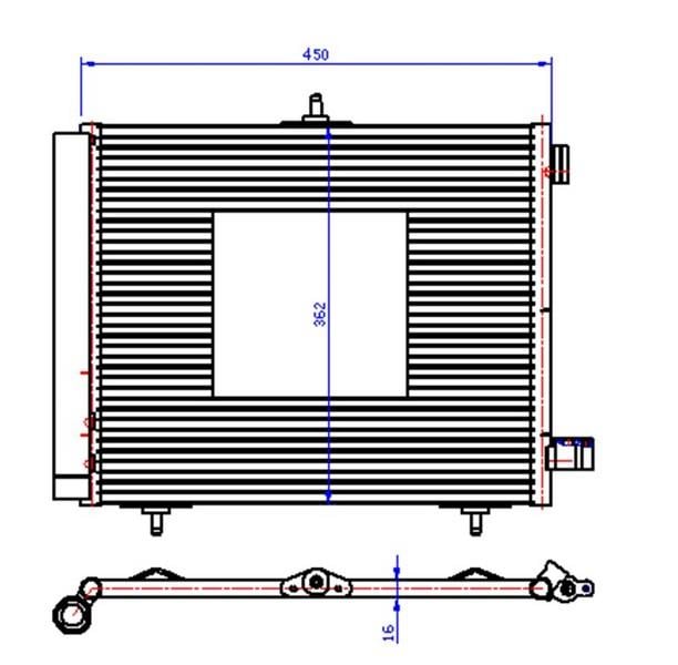 KONDENSER P207-P208-P1007-P2008 05 >-C2-C3-C3 II 03>DS 3 14> 1.4 1.6HDI KURUTUCU İLE AL/AL 420X371X1 6