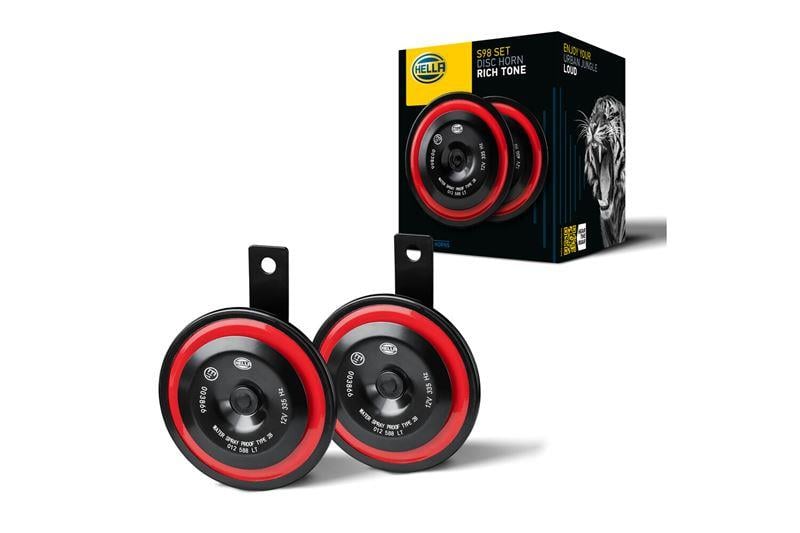 KORNA 12V KIRMIZI/SİYAH ELEKTRİKLİ 335-400HZ 115DB DÜŞÜK SES-YÜKSEK SES UNİVERSAL