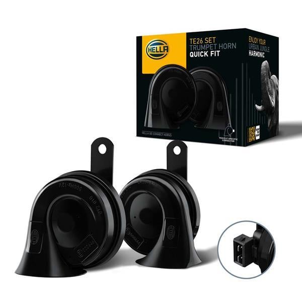 KORNA.12V.SİYAH.ELEKTRİKLİ.400-500HZ.110DB.DÜŞÜK-YÜKSEK SES.AUDİ/SEAT/SKODA/VW