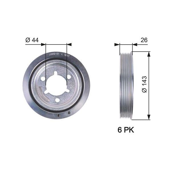 KRANK KASNAĞI PEUGEOT P206-P207-P301-P307-PARTNER-BIPPER CITROEN BERLINGO-NEMO-C2-C3-C4-XSARA 1.4 1.6 I 16V 08>