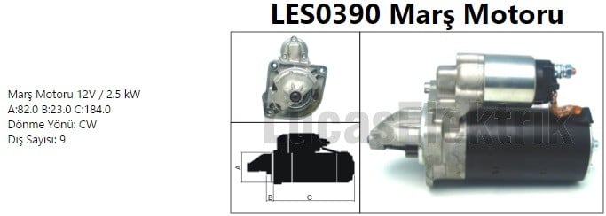 MARS MOTORU 12V 2.5 KW 9 DIS FIAT DUCATO 2.3 3.0 HDI PEUGEOT BOXER-CITROEN JUMPER 2.5-2.8-3.0 HDI