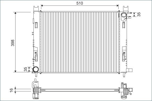 MOTOR SU RADYATORU CAPTUR I 12> CLIO IV 12> DOKKER 12> SYMBOL III 14> SANDERO II 12> 0.9 TCE 1.2 TCE 1.5 DCI 1.6 506x414x18