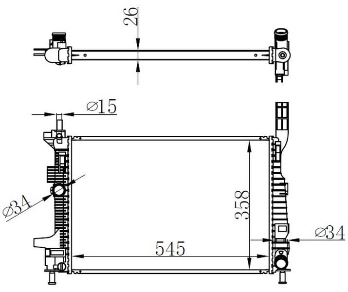 MOTOR SU RADYATORU FOCUS III 1.5TDCI 1.6TDCI 95PS 115PS 12>YENI CONNECT 14> 1.5TDCI 1.6 TDCI OLCU 545 358 26