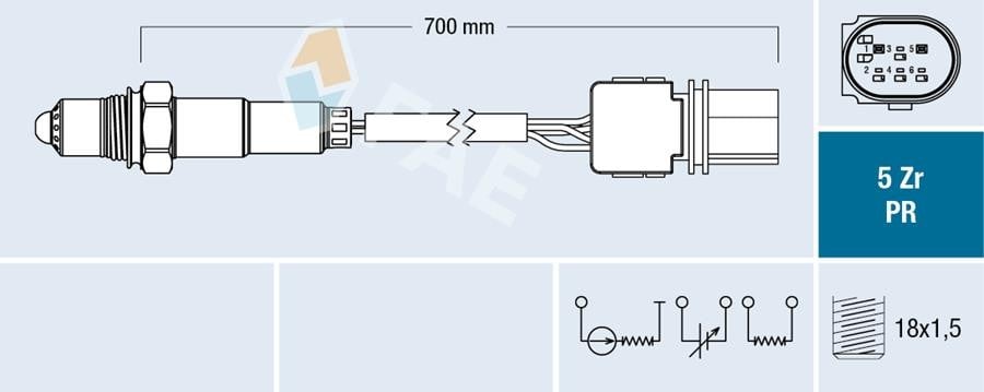 OKSİJEN SENSÖRÜ ÖN PEUGEOT P207 06>13 P308 07>14 CITROEN C4 08>13 DS3 11>15 1.6 16V EP6DTS MINI R5 6-R57-R58