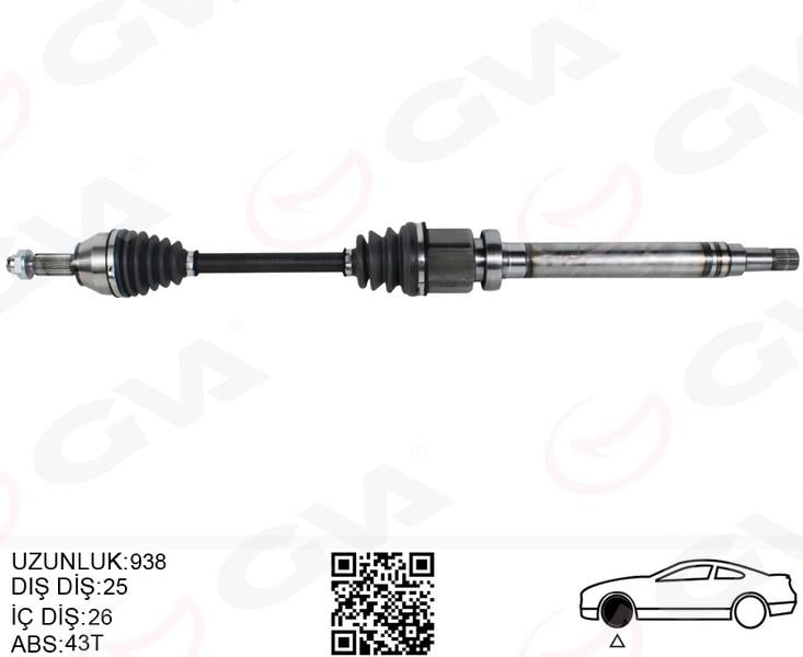 ÖN AKS KOMPLE SAĞ FORD FIESTA 1.4 08>16 BNZL.OTOMATIK 4F27E