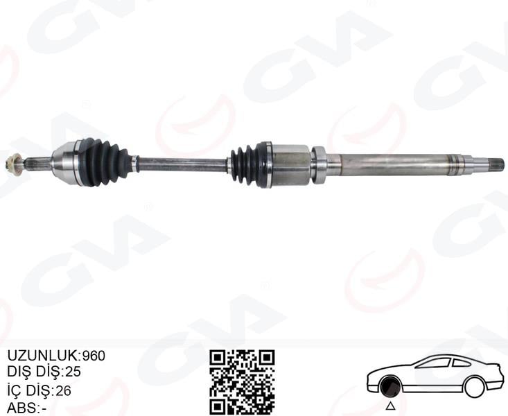 ÖN AKS KOMPLE SAĞ TRANSIT CONNECT 1.8 TDCI 02>14 75-90-110PS 960mm