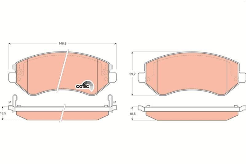ÖN BALATA CHRYSLER VOYAGER III 2.4 2002-2008 2.5 CRDI 2002-2008 3.3 2000-2008 15 JANT İÇİN JEEP CHEROKEE 2001-2008 DODGE CARAVAN 2.4 3.3 3.8 2000-2007