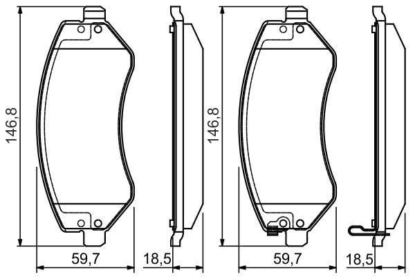 ÖN BALATA CHRYSLER VOYAGER III 2.4 2002-2008 2.5 CRDI 2002-2008 3.3 2000-2008 15 JANT İÇİN JEEP CHEROKEE 2001-2008 DODGE CARAVAN 2.4 3.3 3.8 2000-2007