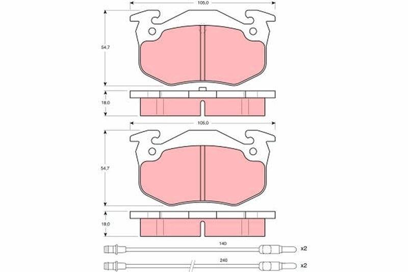 ÖN BALATA CITROEN BX 1.1-1.4 82-92 54.7x105x18