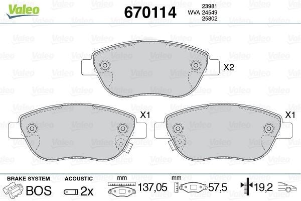 ÖN BALATA CORSA D BÜYÜK TİP 1.3 CDTI 07/06 > FIAT 500L 12> 0.9T 1.4 1.3D MTJ 1.6D MTJ