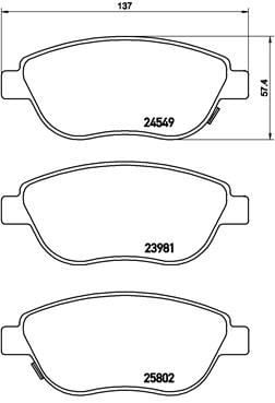 ÖN BALATA CORSA D BÜYÜK TİP 1.3 CDTI 07/06 > FIAT 500L 12> 0.9T 1.4 1.3D MTJ 1.6D MTJ