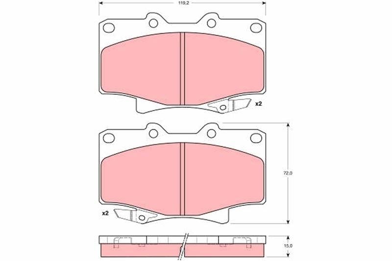 ÖN BALATA DİSK TOYOTA LAND CRUISER J7-J898 >4 RUNNER 2.4 90-96 GDB1154-GDB3383