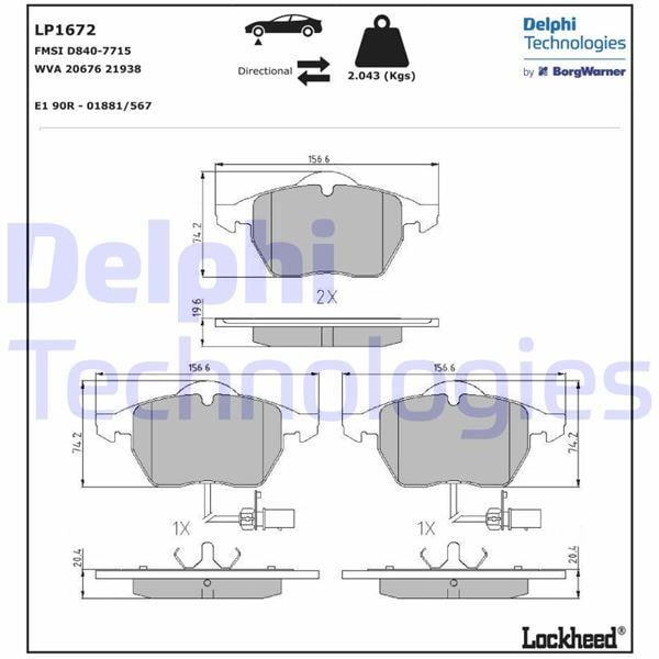 ÖN BALATA FİŞLİ BÜYÜK TİP PASSAT-A4-A6 97-04 GDB1307