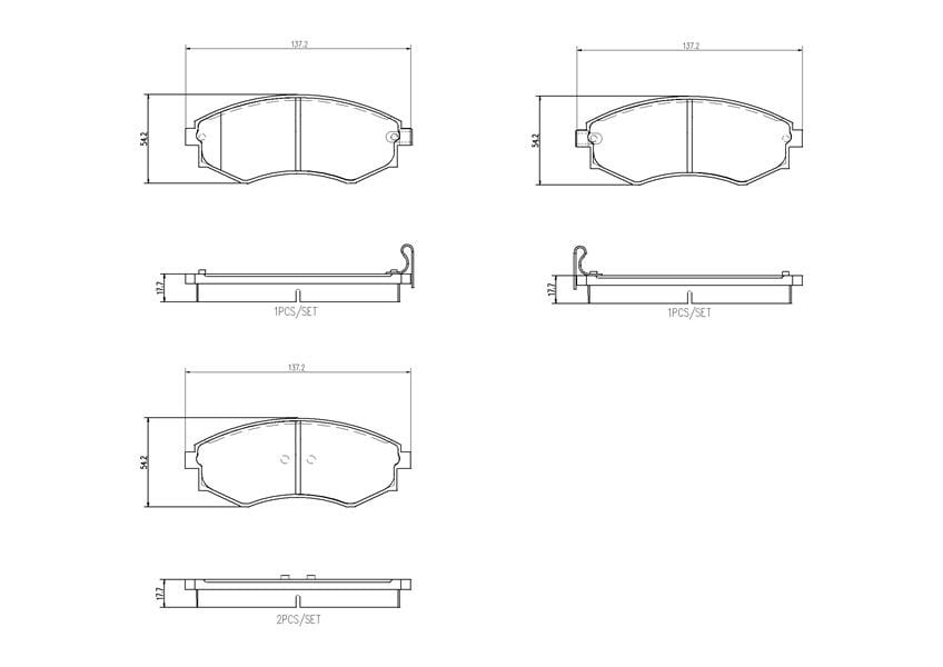 ÖN BALATA HYUNDAI LANTRA 90-95 137X54.3X17 MM İKAZ KABLOLU 0986TB2634