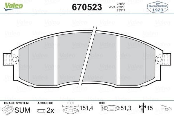 ÖN BALATA MITSUBISHI L200 2.0 2.4 2.5D 2.5TD 01-07 NISSAN MAXIMA QX 95-00 GDB3327