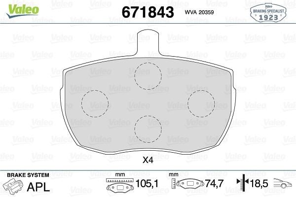 ÖN DİSK FREN BALATASI ALFA ROMEO AR8 2.4D 04/78-08/86 DAF 200 2.0 04/89-12/94