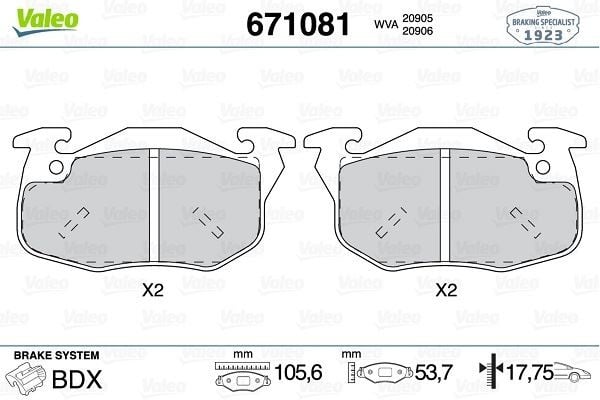 ÖN DİSK FREN BALATASI CITROEN SAXO 02/96 - 04/04 PEUGEOT 106 08/91 - 07/04