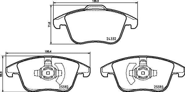 ÖN DİSK FREN BALATASI FORD MONDEO 1.0/1.5/1.5D/2.0/2.0D 09/14>