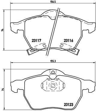 ÖN DİSK FREN BALATASI OPEL ASTRA G OPC 11.02 - 10.05 OPEL ZAFİRA OPC 09.01 - 06.05 SAAB 900 II 07.93