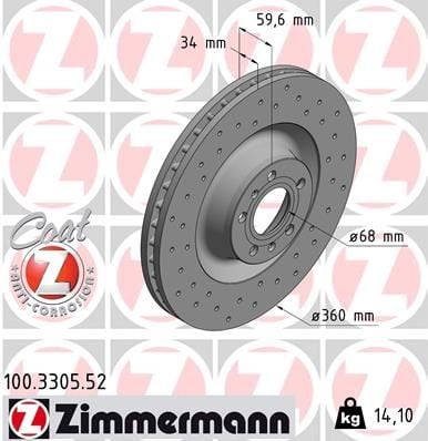 ÖN FREN AYNASI ADET AUDI A6 7.04>A8 4D2.4D8 zırhlı araç 02>PHAETON 02> 360x34x5DLxHAVALI DELİKLİ -986479302-986479B97-DF4268-DF4268S