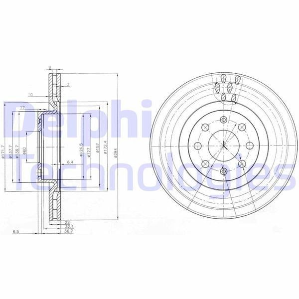 ÖN FREN AYNASI CORSA D 07> CORSA E 14> ADAM 13> PUNTO EVO-GRANDE PUNTO 05> 284x22x6DLxHAVALI 15 İNÇ 55702646