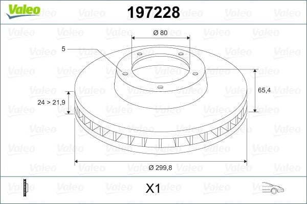 ÖN FREN AYNASI FIAT DUCATO 94>14 PEUGEOT BOXER 94>14 CITROEN JUMPER 94>14 KARSAN JEST 98> 300x24x5DELİK