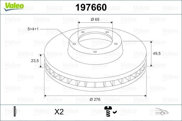 ÖN FREN AYNASI GOLF 7 12- LEON A3 13- OCTAVIA 12- 276x23.5x9DL HAVALI