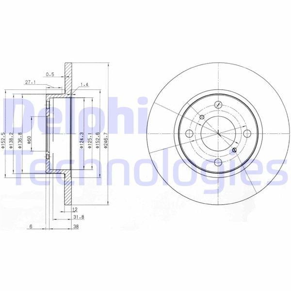 ÖN FREN AYNASI OPEL AGİLA 1.0 1.2 16V 1.3 CDTİ TWINPORT 00 > SUZUKI WAGON R 1.3 4WD 00 > DOLU 247 x12x4DL