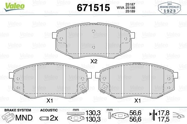 ÖN FREN BALATA HYUNDAI SONATA 09-14 / iX20 1.4L 1.6L D4FC G4FC 10-> / KIA SOUL 14->