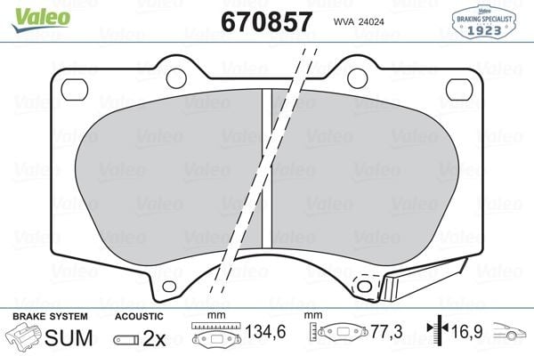 ÖN FREN BALATA TOYOTA HILUX 3.0L 1KD-FTV KUN26 4x4 09-11 / LAND CRUISER PRADO 4.0L 1GR-FE GRJ150 09- > 3.0L 1KD-FTV KDJ120 D-4D 03-09 / MITSUBISHI PAJERO 3.2L 4M41 V98W 07->