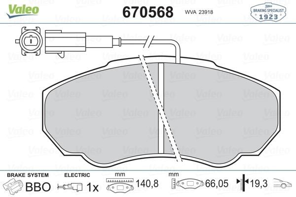 ÖN FREN BALATASI FİŞLİ PEUGEOT BOXER-CITROEN JUMPER-FIAT DUCATO 01>06 KÜÇÜK TİP