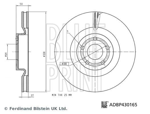 ÖN FREN DISK AYNA KUGA III 19> Dış: 330mm